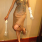 Brown Vintage Ombre Spaghetti Strap Fitted Waist Slim Bodycon Sexy Prom & Evening Party Dress gh8392