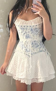 Girlhomeshops - Robe de soirée courte en mousseline de soie, élégante, à fleurs bleues, pour filles, robe de soirée de jardin, porcelaine bleue et blanche, gh5721