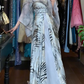 Zebra Print Strapless Long Formal Gown Rhinestone Beaded Waist Chiffon Split Prom Dress gh9636