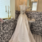 Ivory Strapless Gown with Silver Embellishments, High-End Sexy Waist-Cinched Long Romantic Dress, Wedding Gown gh7535