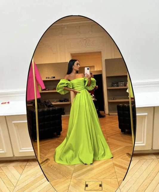 Robe longue de soirée à épaules dénudées et manches bouffantes, robe longue de bal, robe de soirée, robe de soirée, gh3074