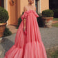 Pink Fashion Long Ruffle Neck Chiffon Formal Prom Dress Evening Dress Wedding Guest Dress gh3072