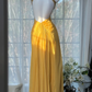 Golden Yellow Deep V Halter Ruched Chiffon Beaded Mermaid Long Evening Dress, Prom Gown gh9532