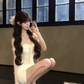White Spaghetti Straps Homecoming Dress Bodycon Mini Prom Gown gh9411