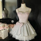 Pink Sparkle Princess Barbie Short Satin Homecoming Dress Prom Gown gh4631