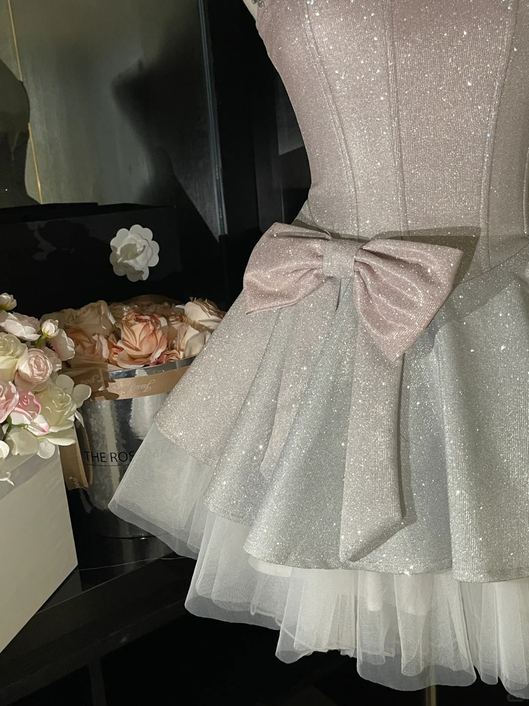 strapless open back dress Snowflake Sparkle Princess Dress – Mia Belle Girls main image 0