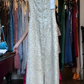 Strapless Ivory Sheath Evening Dress Allover Hand Beaded Swirl Embroidery Formal Gown gh9800