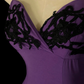 Purple‑Black Vintage Mermaid Evening Gown, Spaghetti Strap V‑Neck, Black Lace Appliqués, Fitted Waist, Tiered Ruffled Lace Mermaid Skirt, Gothic Retro Prom Party Dress gh8884