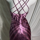 Sexy Plum V Neck Short Prom & Evening Party Dress, Double Spaghetti Straps, Pleated Satin Bodycon Silhouette gh8546