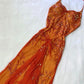 Robe de soirée longue élégante en tulle à bretelles spaghetti et col licou, orange, magnifique et exquise, robe de soirée sirène, coupe ajustée, gh3172