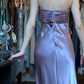 Strapless Lavender Satin Evening Gown Sweetheart Neck Ruched Bodice Mermaid Long Prom Dress gh9689