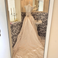 Light Champagne Strapless Waist-Cinched A-Line Skirt Elegant Romantic Dress, Wedding Gown gh7639