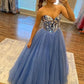 Blue/light pink/pink/black Shiny Sequins BlueTulle Sweetheart Formal Evening Dresses Long Prom Dresses gh2246