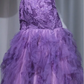 ✨Girlhomeshops-Purple Lace Mermaid Prom Dress Strapless Tiered Tulle Evening Gown gh9980