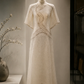 ✨Girlhomeshops-Chinese Scalloped Lace Flutter Sleeve Qipao Evening Gown gh10372