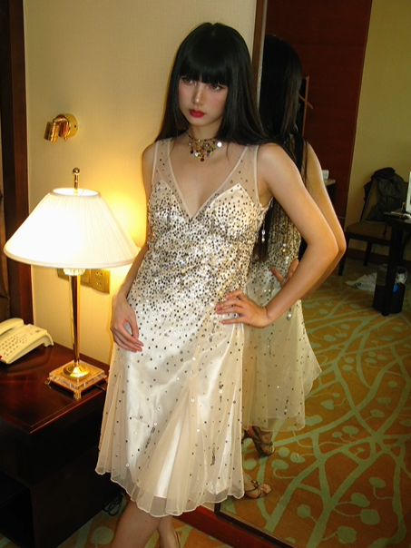 Light Champagne V-Neck Fitted Waist Sequin Vintage Luxury Prom Gown, Evening Party Dress gh8359