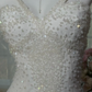 White V-Neck Spaghetti Strap Fully Beaded Fitted Mermaid Evening Dress, Prom Gown gh9522