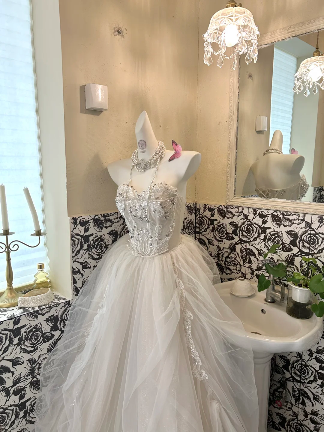 Ivory Strapless Waist-Cinched Full Flared Skirt Long Romantic Dress, Wedding Gown gh7646