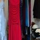 Red Halter Evening Gown Cutout Front Ruched Bodice Mermaid Long Formal Prom Dress gh9731