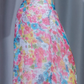 Halter Backless Floral Midi Dress, Colorful Print Irregular Hem Chiffon Evening Gown for Women gh9915