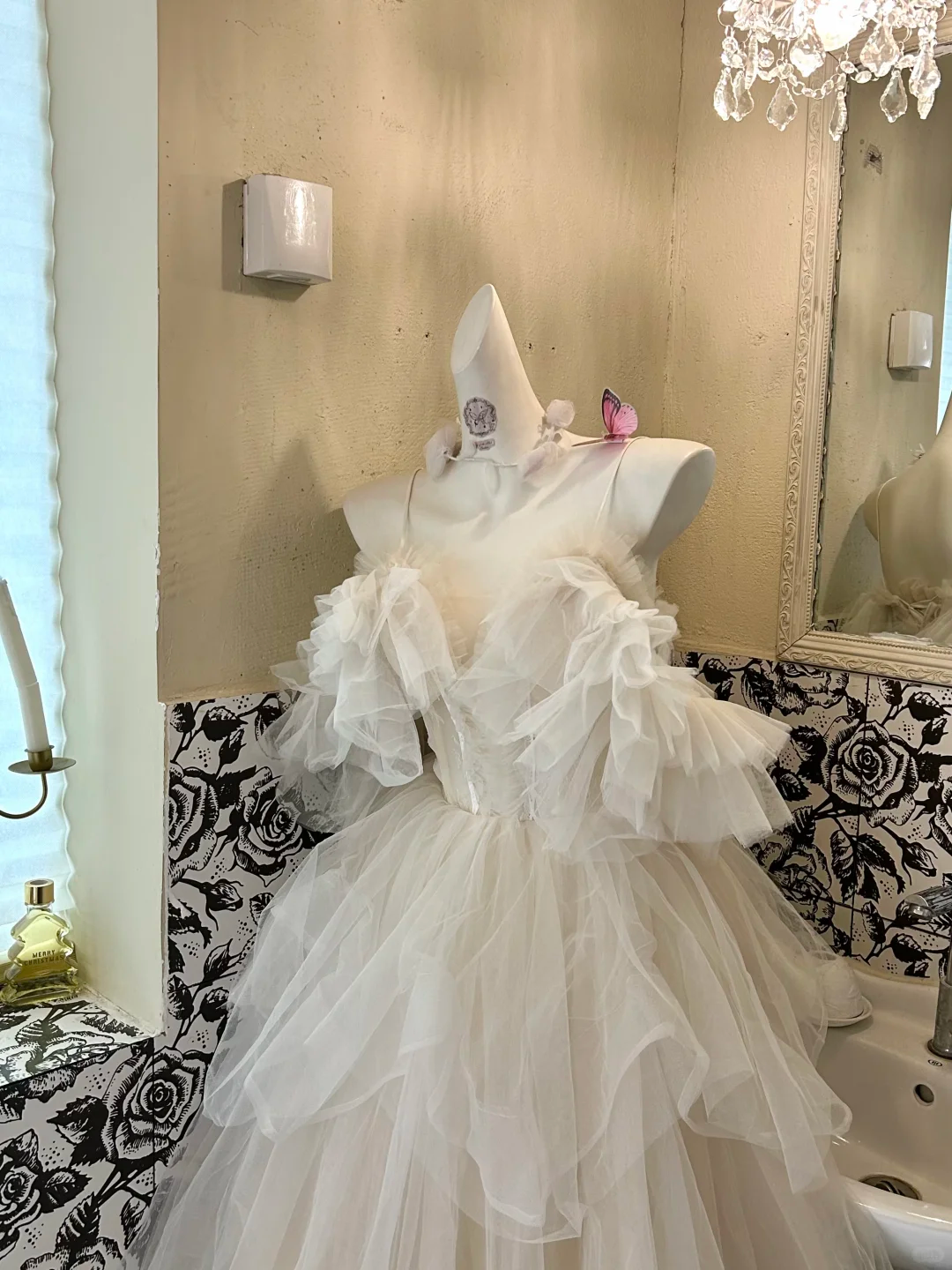Ivory Spaghetti Strap Waist-Cinched Voluminous Skirt Long Vintage Romantic Dress, Wedding Gown gh7577