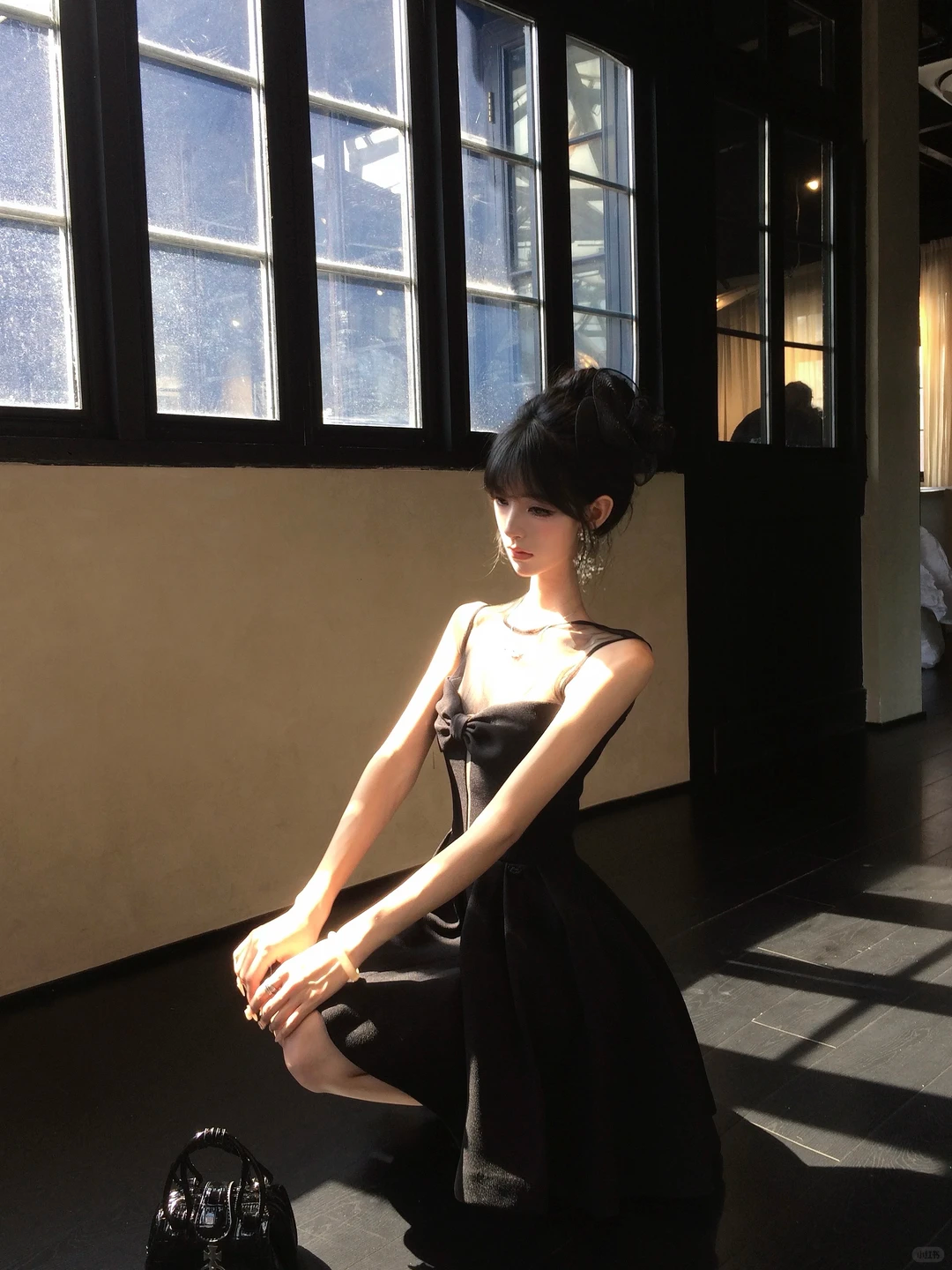 Women Elegant Black Mesh Homecoming Dress Sheer Round Neck Heart Cutout Boned Waist A-Line Flare Short Party Gown gh9439
