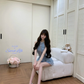 Women Sparkly Light Blue Halter Homecoming Dress Ruched Tulle Rhinestone Tiered Ruffle Short Party Dress gh9421