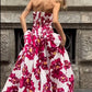 girlhomeshops - Robe de bal longue en satin et mousseline de soie à fleurs rouges, gh5928