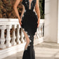Black Glamorous Long Evening Gown With Exquisite Beading gh6877