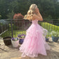 Robe de soirée longue et élégante en tulle rose à la mode, robe de bal, robe de remise de diplôme, robe de cérémonie de passage à l'âge adulte gh3352