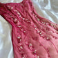 Pink gradient gorgeous fashion exquisite beading long chiffon elegant ball gown evening dress party dress gh3288