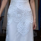 Sleeveless V Neck White Chiffon Prom Dress 3D Floral Lace Beaded Formal Evening Gown gh9806