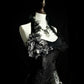 girlhomeshops – Schwarzes, meerjungfraueninspiriertes Blumenkleid, einzigartig elegantes, langes, dunkles Meerjungfrauen-Tüllballkleid/Abendkleid. gh6138