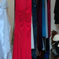 Red Halter Evening Gown Cutout Front Ruched Bodice Mermaid Long Formal Prom Dress gh9731