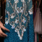 Royal Blue Halter Illusion Neck Sequin Hand Beaded Rhinestone High Slit Long Evening Prom Dress gh9779