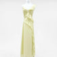 Girlhomeshops-Gelbes Chiffon-Langballkleid mit Rüschen, Geburtstagspartykleid, gh5421