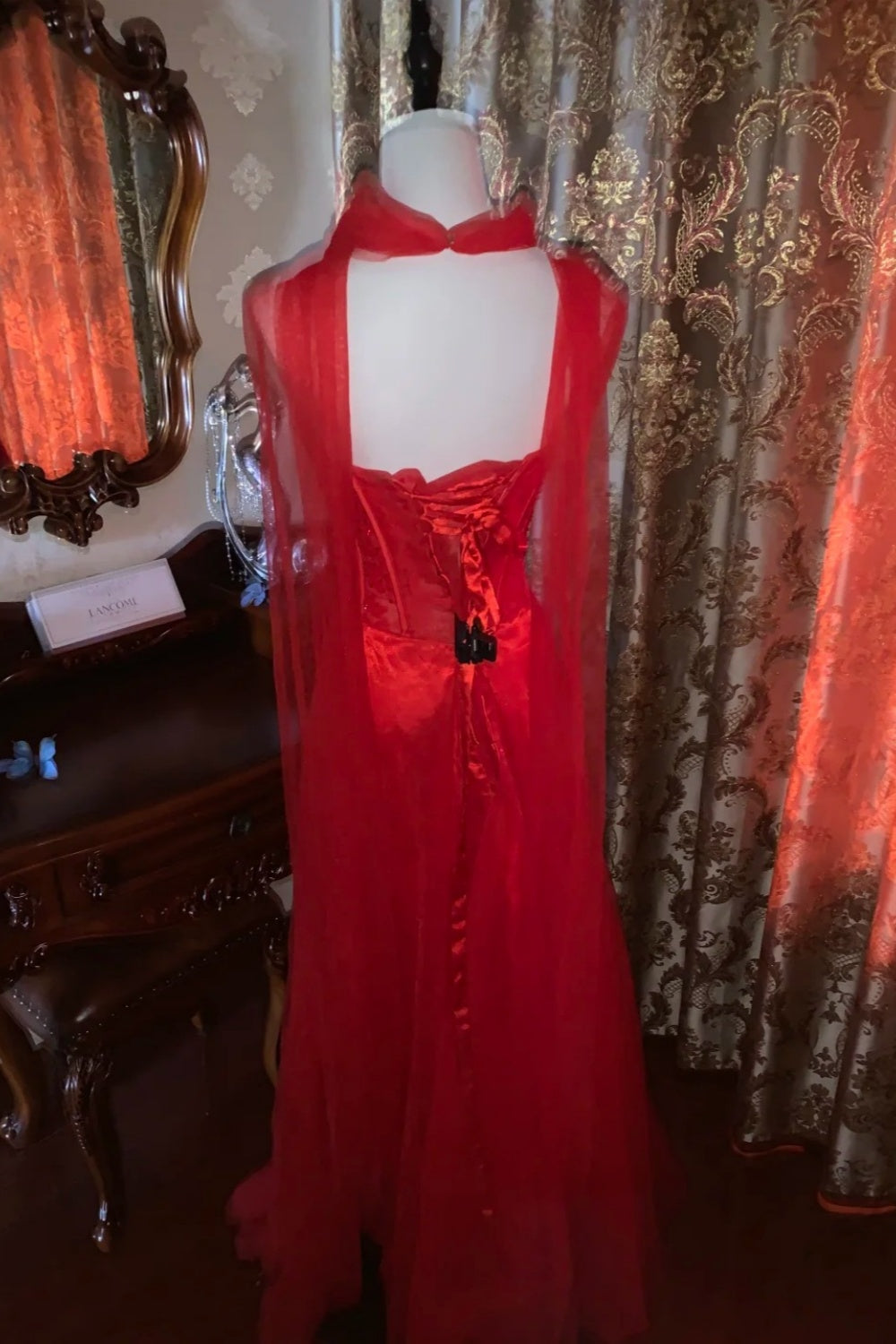 girlhomeshops – Rotes, leidenschaftliches, exquisit perlenbesetztes langes formelles Ballkleid gh6302