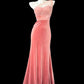 Robe de soirée longue en velours pailleté, rose, brillante, simple, élégante, décolleté en cœur, asymétrique épaule dénudée, longueur au sol, robe de bal, gh4073