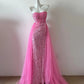 Pink Gorgeous Shiny Fashion Elegant Long Floor Length Sequined Tulle Ball Gown Evening Gown Party Dress Prom Gown gh4041