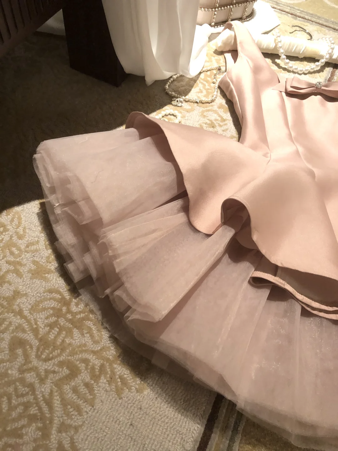 Rosa Süßes Niedliches Elegantes Kurzes Tüll Satin Schleife Dekoration Homecoming Kleid Abendkleid Geburtstagsparty Kleid Ballkleid Ballkleid gh4077