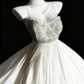 girlhomeshops-White, Delicately Beaded, Long Tulle Wedding Dress gh6286