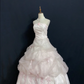Blush Pink Strapless Elegant Romantic Gown with Fitted Waist and Fluffy Princess Skirt, Wedding Dress & Bridal Gown gh8318