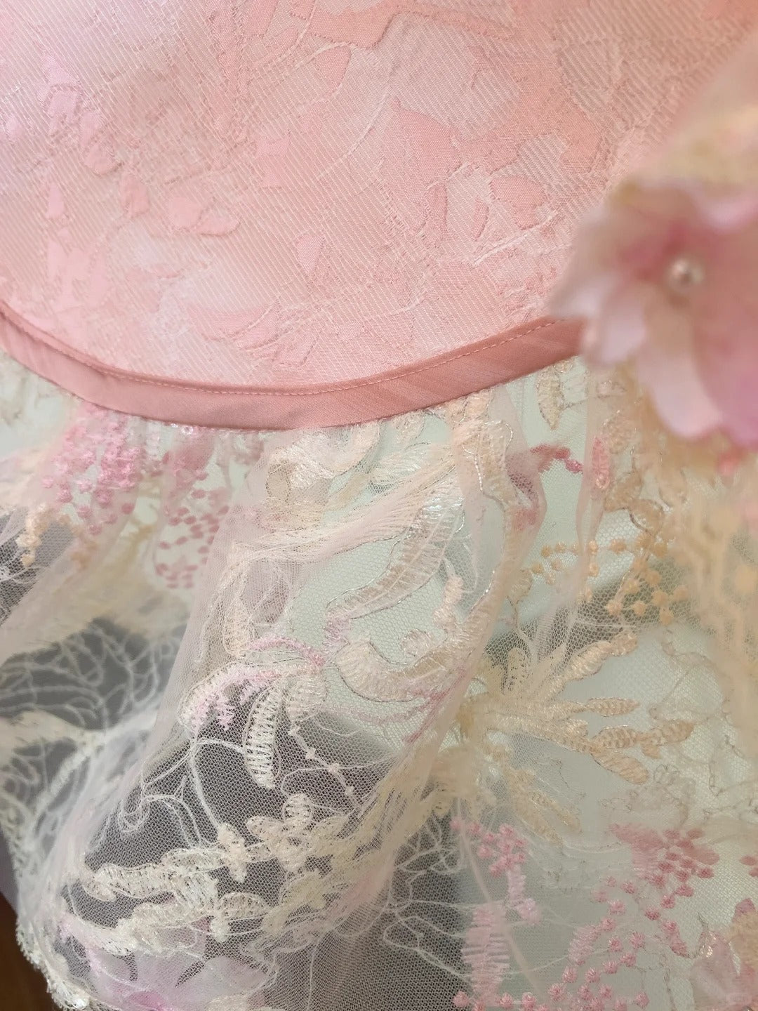 Rosa Spitze Vintage Flowy lange/kurze Homecoming Kleid Chiffon Ballkleid Geburtstag Party Kleid gh4406