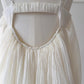 Robe de soirée courte en mousseline de soie fantaisie blanche, tenue de fête en plein air, gh4764