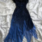 Marineblau Wunderschöne Exquisite Mode Perlen Charming Lange Tüll Elegante Ballkleid Abendkleid Partykleid gh3183