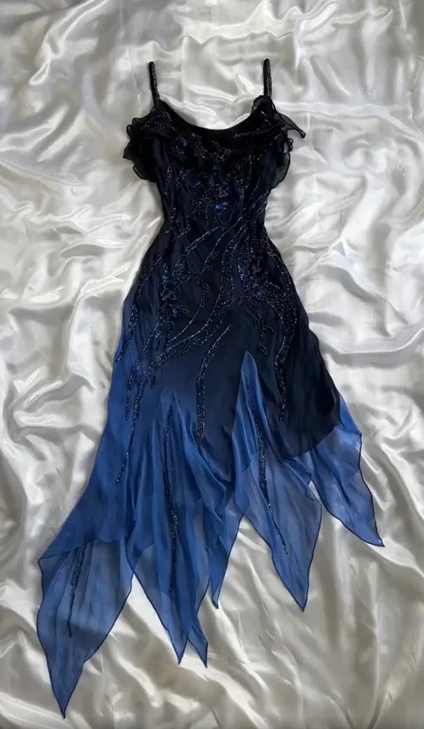 Marineblau Wunderschöne Exquisite Mode Perlen Charming Lange Tüll Elegante Ballkleid Abendkleid Partykleid gh3183