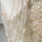 Champagner-Gold glänzendes elegantes Tüll langes Ballkleid Abendkleid Partykleid gh4870