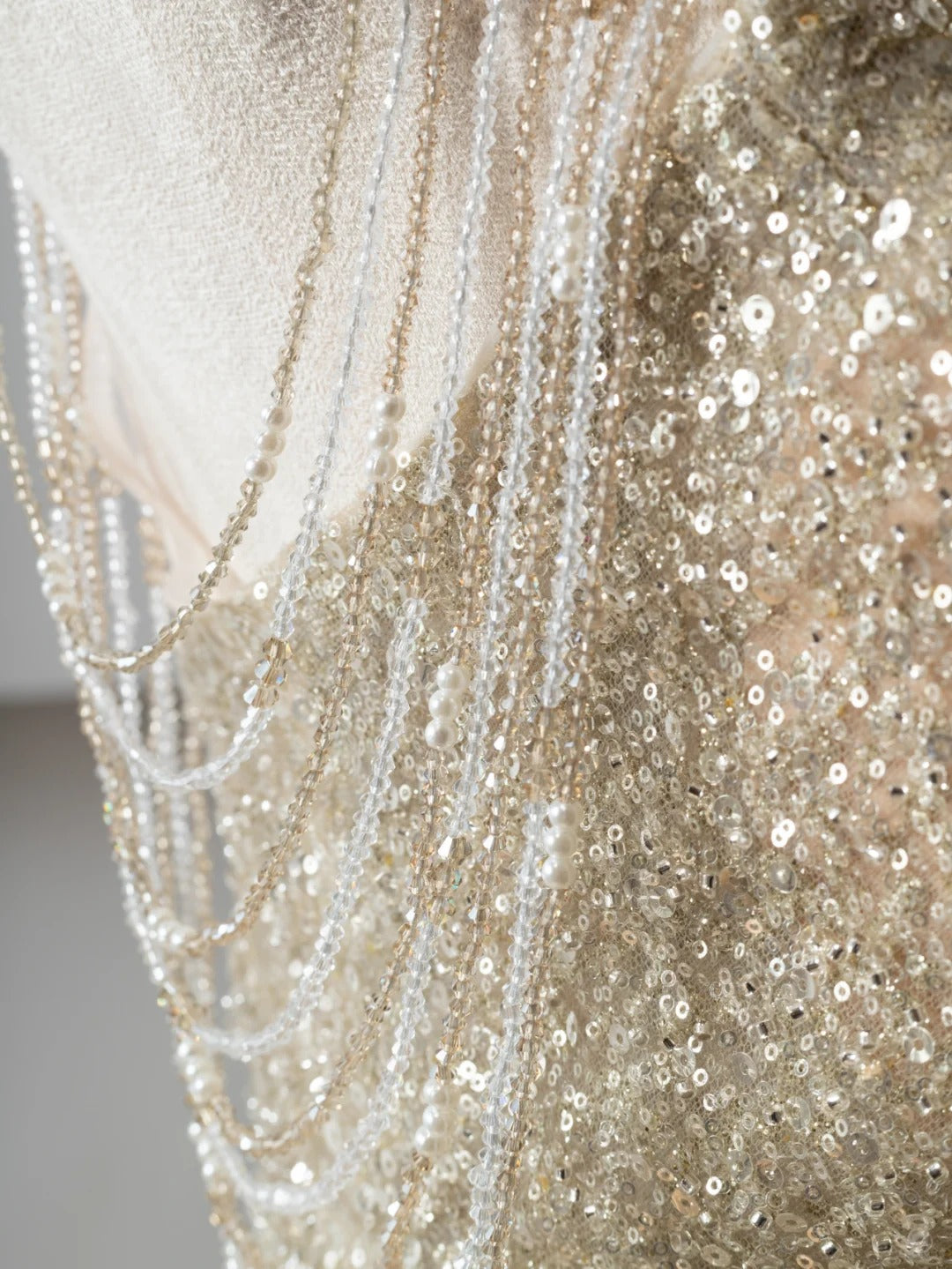 Champagner-Gold glänzendes elegantes Tüll langes Ballkleid Abendkleid Partykleid gh4870