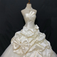 Light Apricot Satin Strapless Romantic Gown, Cinched Waist, Voluminous Princess Skirt, Wedding Dress & Bridal Gown gh8222
