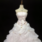 Blush Pink Strapless Gown, Cinched Waist, Voluminous Princess Skirt, Elegant Cute Romantic Dress, Wedding Gown gh8093